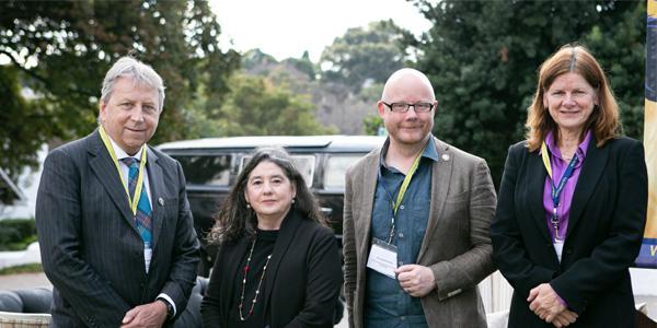 Celebrating a fruitful relations (l-r) Profs Peter Mathieson, Principal and Vice-Chancellor (UoE), Ruksana Osman, Deputy Vice-Chancellor (Wits) James Smith, Vice-Principal International (UoE) and Lynn Morris, Deputy Vice-Chancellor: Research and Innovation (Wits) Celebrating a fruitful relations (l-r) Profs Peter Mathieson, Principal and Vice-Chancellor (UoE), Ruksana Osman, Deputy Vice-Chancellor (Wits) James Smith, Vice-Principal International (UoE) and Lynn Morris, Deputy Vice-Chancellor: Research and Innovation (Wits)